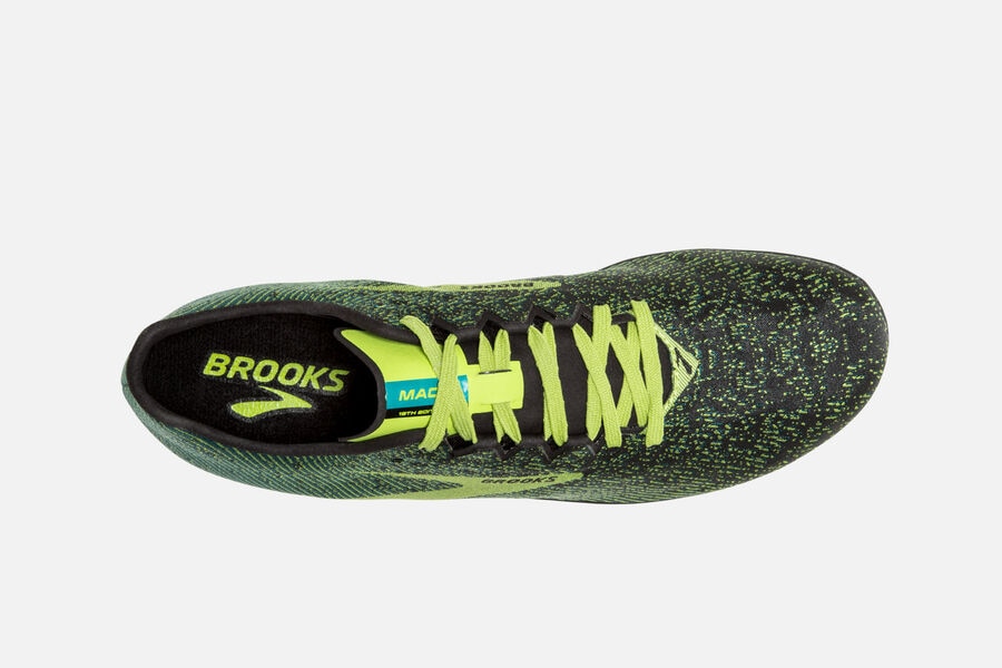 Brooks Running Shoes Mens Black/Green - Mach 19 Spikeless Spikes - 3861-MQNVA